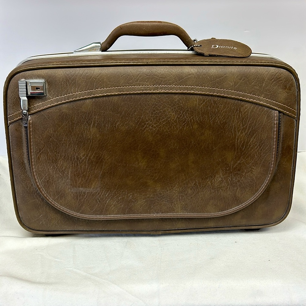 Vintage brown vinyl  carryon suitcase  by DIONITE Canada